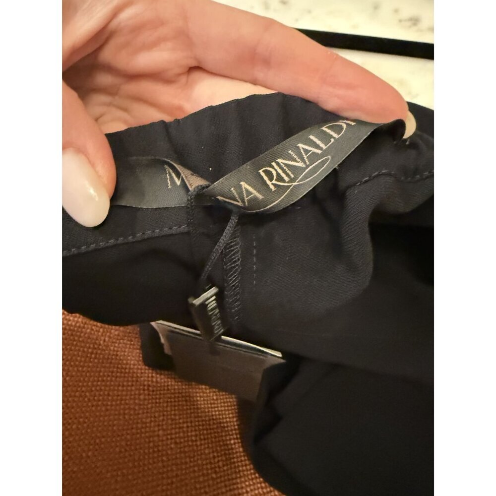 NWT Marina Rinaldi Rotaia Black Trousers Straight Leg Size US 10 $355 [jb] - Picture 2 of 7